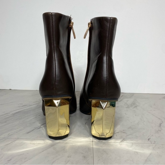 Franco Sarto Tiera Brown Leather Bootie 8 1/2 M - Picture 3 of 16